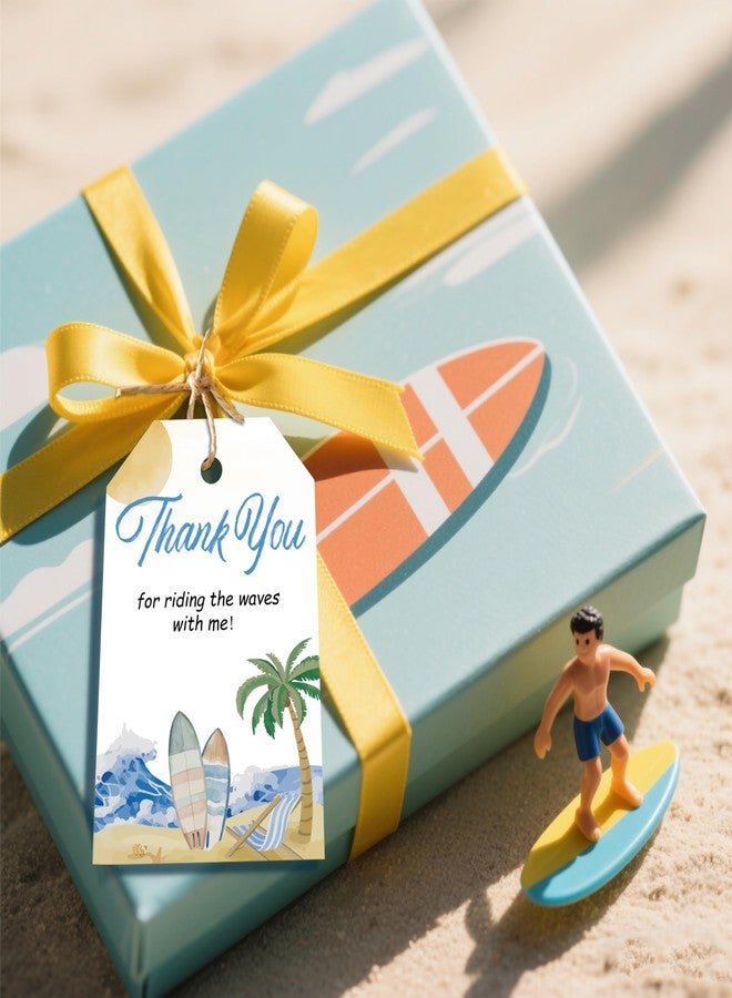 Aukolass 50pcs Surfing Thank You Tags, The Big One Surf Up Favor Tags for Summer Beach Themed Birthday and Baby Shower Party Gift Wrapping Decoration (Surf) - Image 4